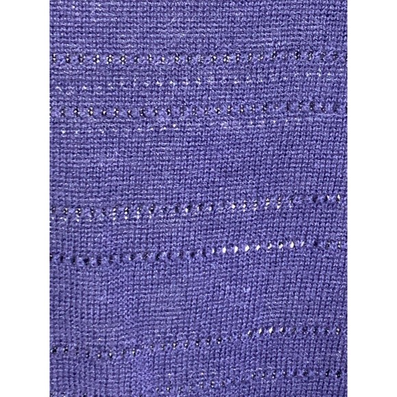 Kenar Women's‎ Sweater Pullover Top Blue White Stripe Sheer Crew Neck Size Small - Picture 6 of 6